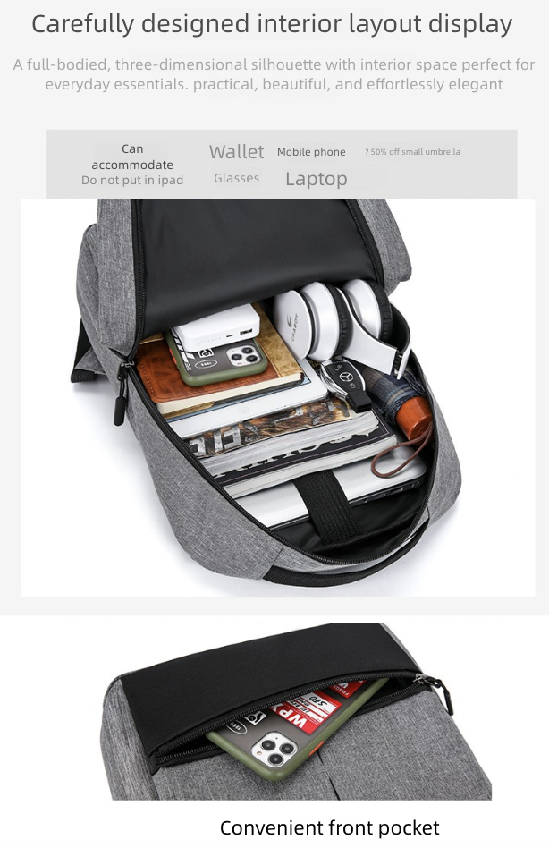 Men's Bags Fashion Backpacks Three Piece Backpack with USB Charging Port Business Laptop Bag Outdoor Travel Large Capacity Backpack