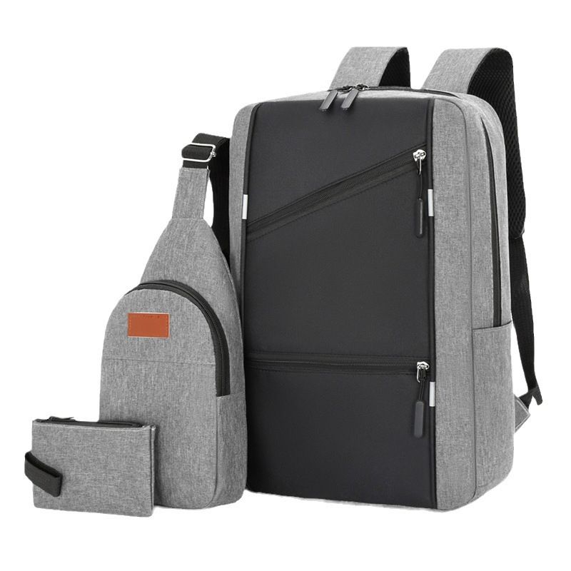 Business Laptop Backpack for Men Large Capacity 3-Piece Set Dual Shoulder Bag Multi-Functional USB Charging Casual School Bag Men's Bags Fashion Backpacks