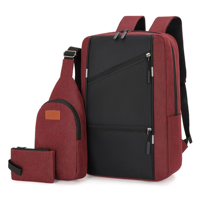 Business Laptop Backpack for Men Large Capacity 3-Piece Set Dual Shoulder Bag Multi-Functional USB Charging Casual School Bag Men's Bags Fashion Backpacks