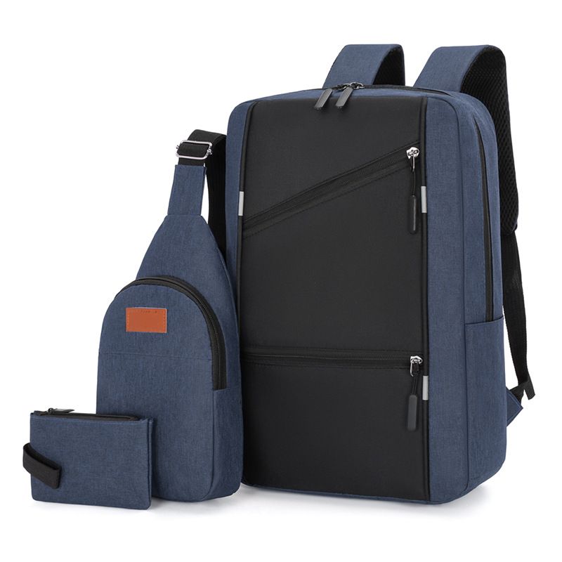 Business Laptop Backpack for Men Large Capacity 3-Piece Set Dual Shoulder Bag Multi-Functional USB Charging Casual School Bag Men's Bags Fashion Backpacks
