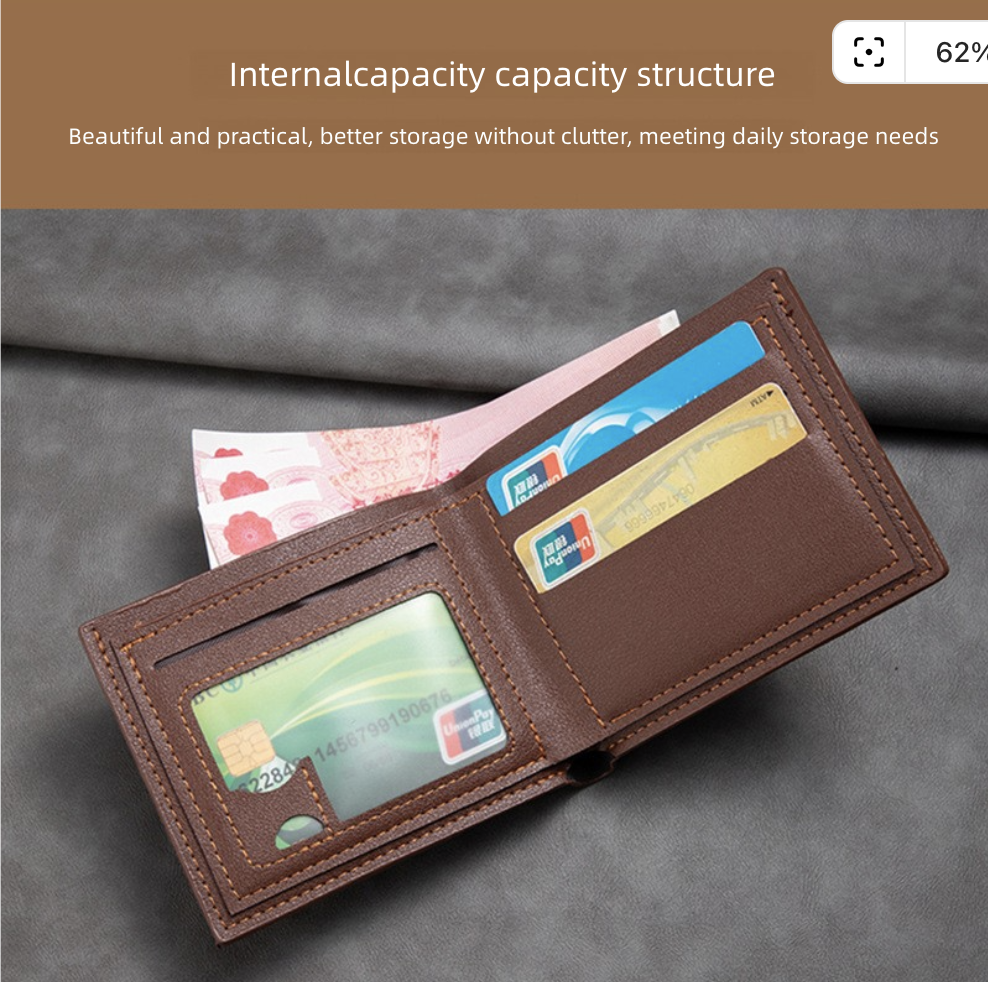 Men's Wallet Short Wallet Multiple Card Slots Horizontal Payment Public Transportation Bank Card Package Credit Card Business Commuting Wallets Holders