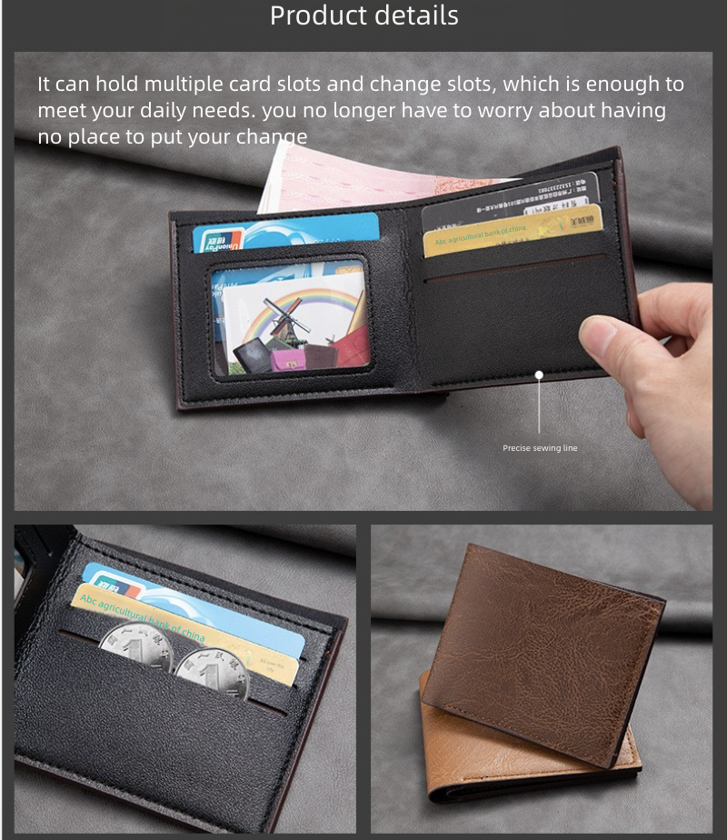 Short Men's Wallet Multifunctional Card Wallet Coin Purse Wallets Holders