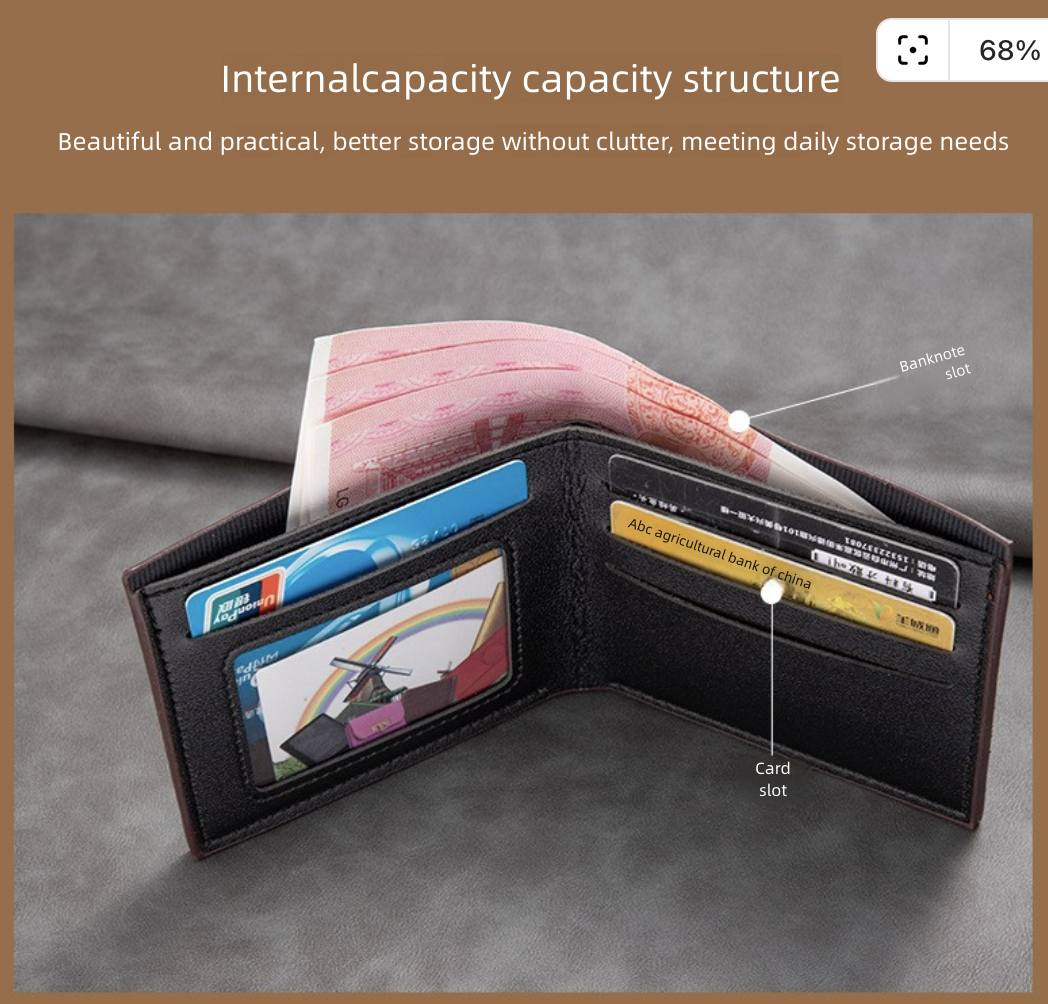 Short Men's Wallet Multifunctional Card Wallet Coin Purse Wallets Holders