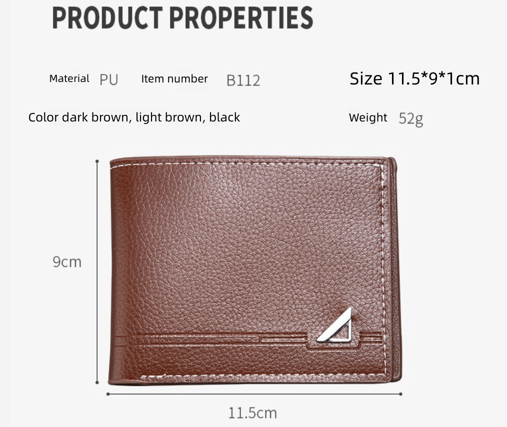 Men's Wallet Short Men's Business Leisure Multi Card Wallet Soft Leather Wallet Trendy Retro Style Wallets Holders