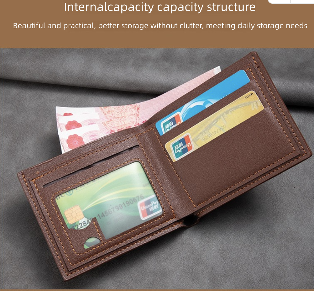 Men's Wallet Short Men's Business Leisure Multi Card Wallet Soft Leather Wallet Trendy Retro Style Wallets Holders