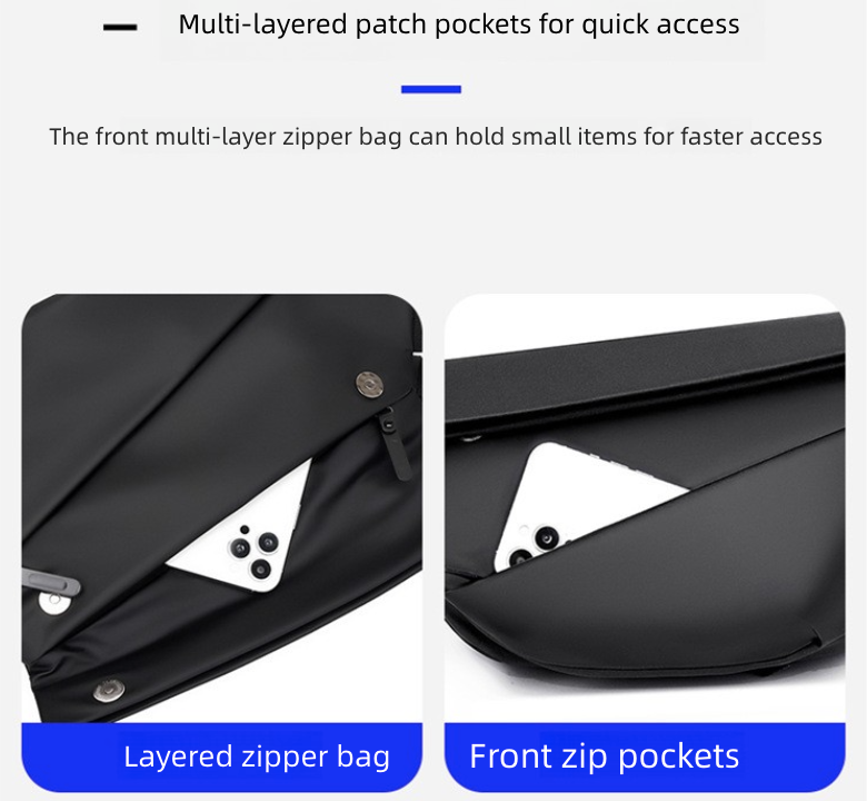 New Trendy Men's Crossbody Bag Waterproof Trendy Cool Cross Shoulder Bag Cross-Body Sling Bags