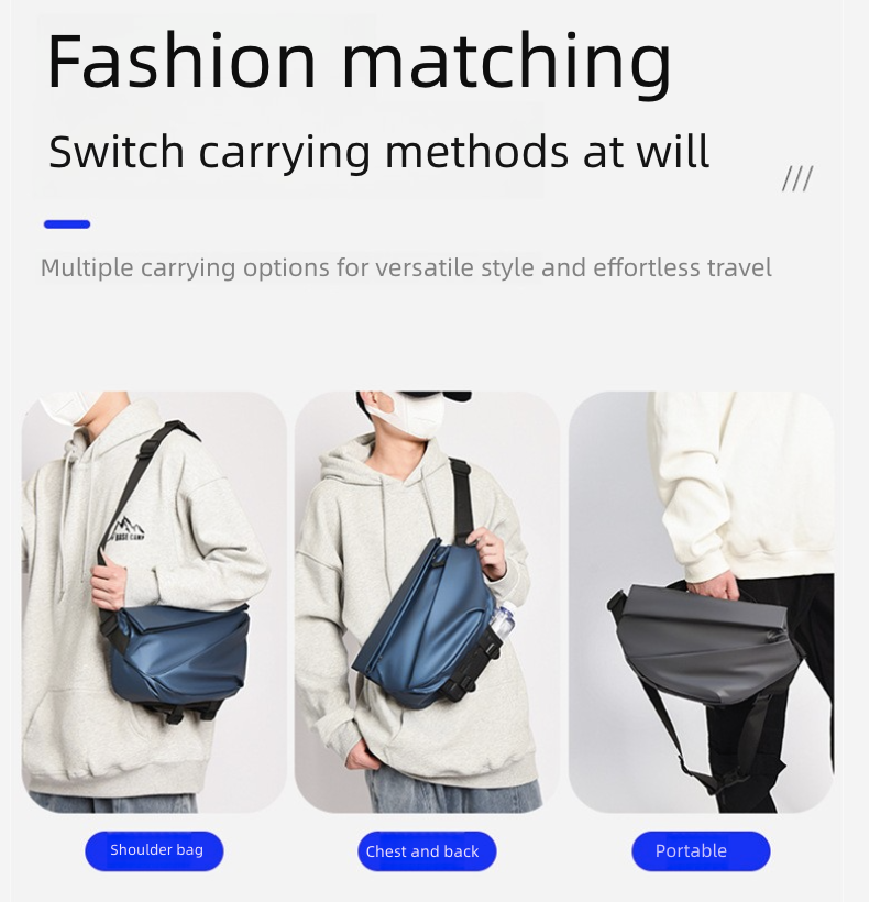 New Trendy Men's Crossbody Bag Waterproof Trendy Cool Cross Shoulder Bag Cross-Body Sling Bags