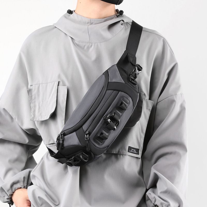Men's New Sports Bag Mobile Waist Bag Multifunctional Chest Bag Tactical Trendy Men's Small Chest Bag Cross-Body Sling Bags