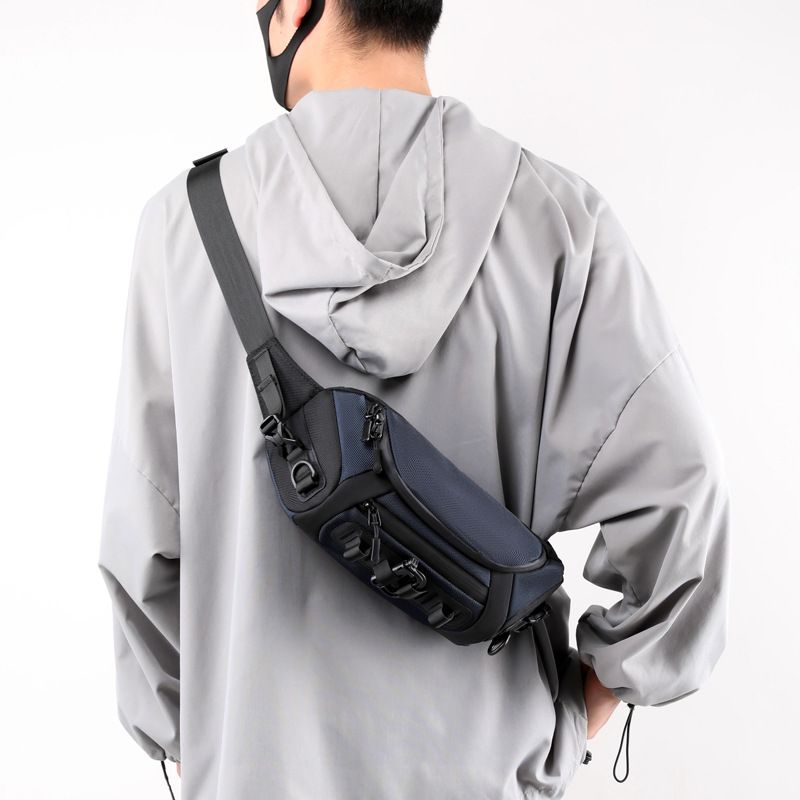 Men's New Sports Bag Mobile Waist Bag Multifunctional Chest Bag Tactical Trendy Men's Small Chest Bag Cross-Body Sling Bags