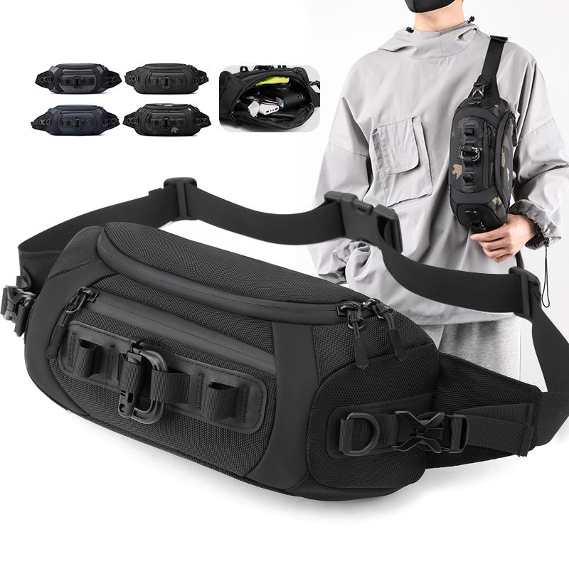 Men's New Sports Bag Mobile Waist Bag Multifunctional Chest Bag Tactical Trendy Men's Small Chest Bag Cross-Body Sling Bags