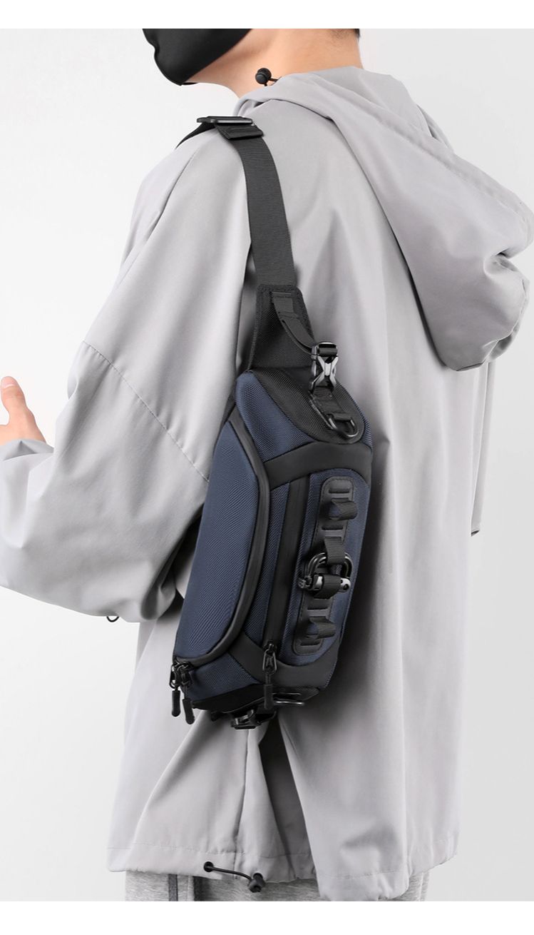 Men's New Sports Bag Mobile Waist Bag Multifunctional Chest Bag Tactical Trendy Men's Small Chest Bag Cross-Body Sling Bags