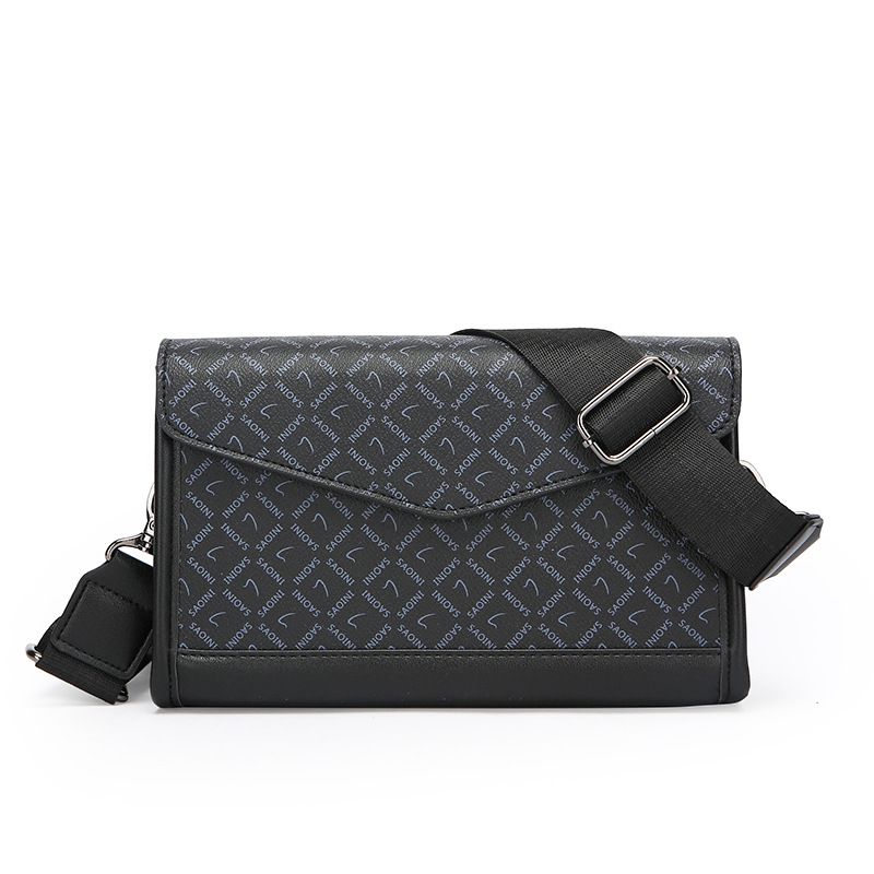 New Men's Checkered Shoulder Bag Trendy Crossbody Bag Men's Street Fashion Shoulder Bag Student Small Bag