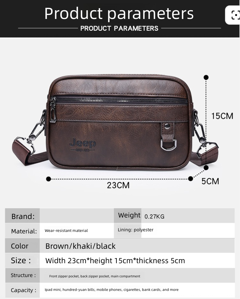 Men's One Shoulder Fashionable Crossbody Bag Casual Fashion Handbag Business Commuting Retro Business Travel Commuting Men's Bags Shoulder Bags