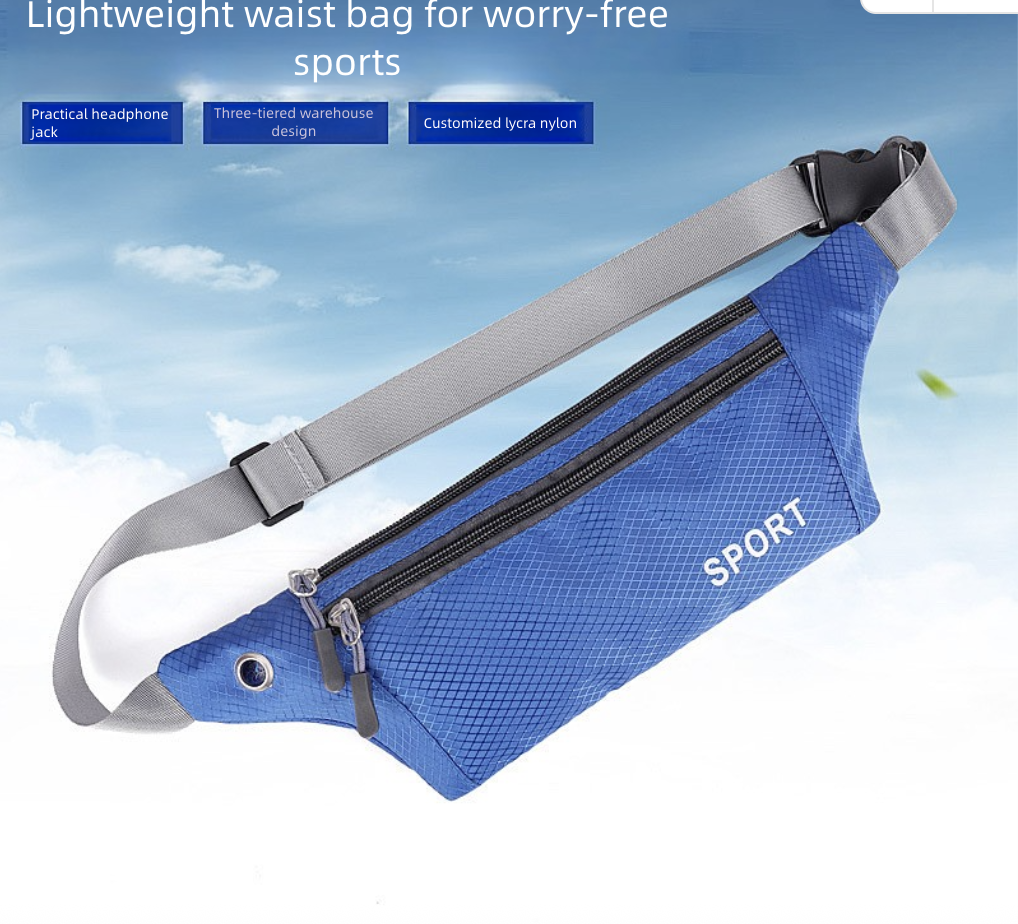 Outdoor Sports Waist Bag Men's Women's Three-Layer Lightweight Mini Waist BagCasual Chest Bag Crossbody Bag Waist Belt for Mobile Phone Men's Bags Waist Packs