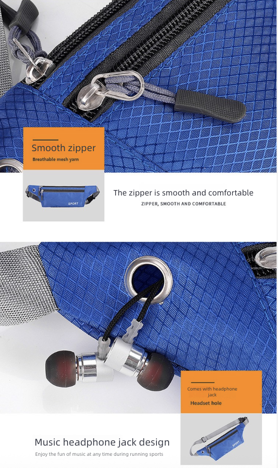 Outdoor Sports Waist Bag Men's Women's Three-Layer Lightweight Mini Waist BagCasual Chest Bag Crossbody Bag Waist Belt for Mobile Phone Men's Bags Waist Packs