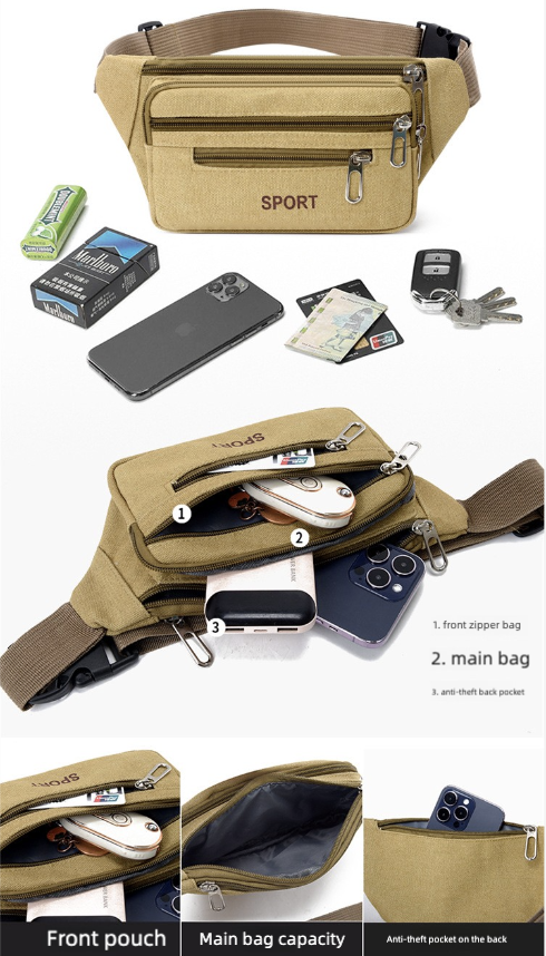 Waist Packs Waist Bag for Men Women Large Capacity Multifunctional Construction Site Work Canvas Wear-Resistant Fashionable Business Wallet Collection