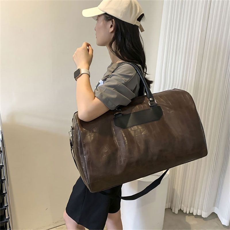 Travel Bags Gym Bag PU Crossbody Bag Business Travel Bag Short Trip Backpack Men's Large Capacity Luggage Tote