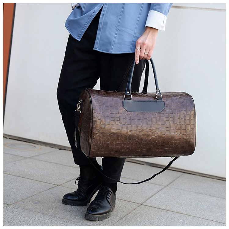 Travel Bags Gym Bag PU Crossbody Bag Business Travel Bag Short Trip Backpack Men's Large Capacity Luggage Tote