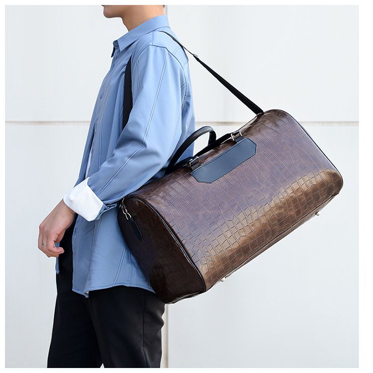 Travel Bags Gym Bag PU Crossbody Bag Business Travel Bag Short Trip Backpack Men's Large Capacity Luggage Tote