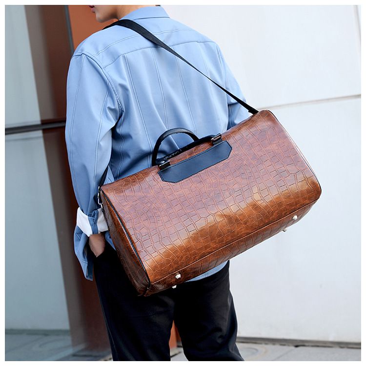 Travel Bags Gym Bag PU Crossbody Bag Business Travel Bag Short Trip Backpack Men's Large Capacity Luggage Tote
