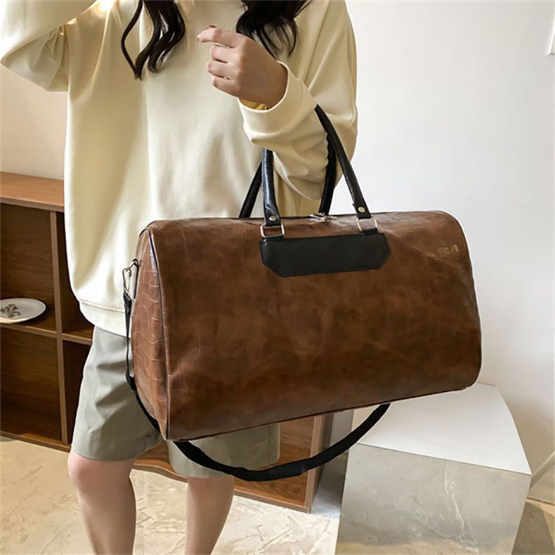 Travel Bags Gym Bag PU Crossbody Bag Business Travel Bag Short Trip Backpack Men's Large Capacity Luggage Tote