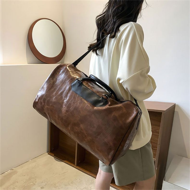 Travel Bags Gym Bag PU Crossbody Bag Business Travel Bag Short Trip Backpack Men's Large Capacity Luggage Tote