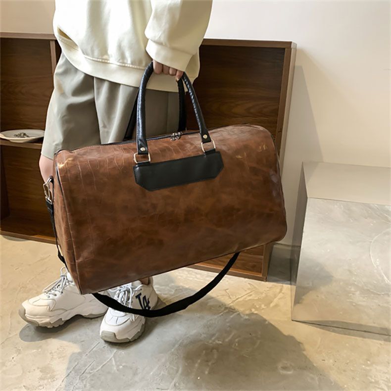 Travel Bags Gym Bag PU Crossbody Bag Business Travel Bag Short Trip Backpack Men's Large Capacity Luggage Tote