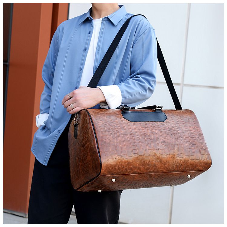 Travel Bags Gym Bag PU Crossbody Bag Business Travel Bag Short Trip Backpack Men's Large Capacity Luggage Tote