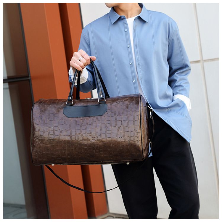 Travel Bags Gym Bag PU Crossbody Bag Business Travel Bag Short Trip Backpack Men's Large Capacity Luggage Tote