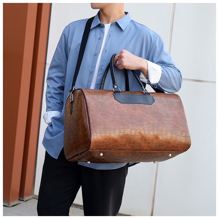 Travel Bags Gym Bag PU Crossbody Bag Business Travel Bag Short Trip Backpack Men's Large Capacity Luggage Tote