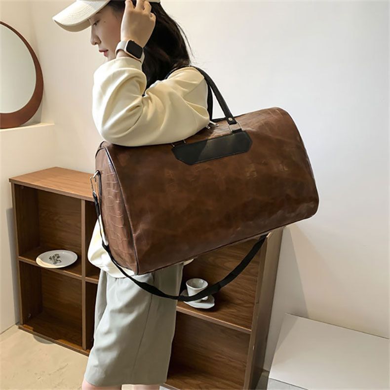 Travel Bags Gym Bag PU Crossbody Bag Business Travel Bag Short Trip Backpack Men's Large Capacity Luggage Tote