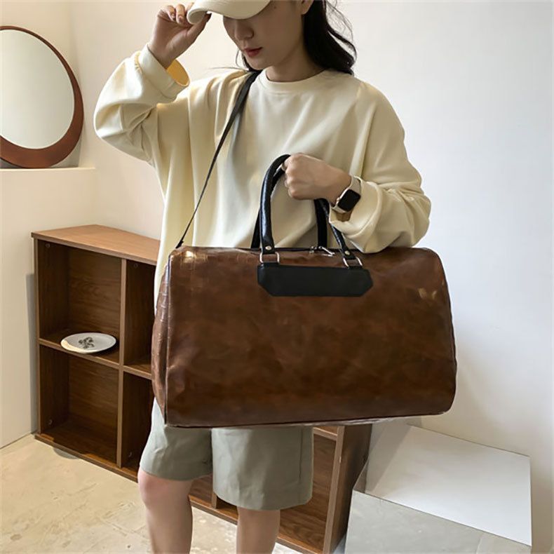 Travel Bags Gym Bag PU Crossbody Bag Business Travel Bag Short Trip Backpack Men's Large Capacity Luggage Tote
