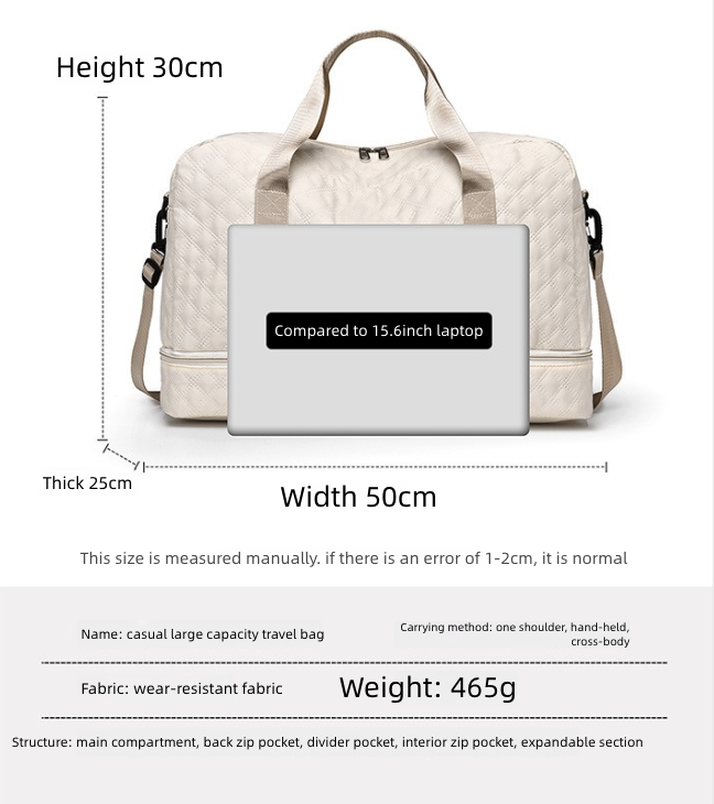 Gym Bag Fitness Bag High-End Dry Wet Separation Business Travel Storage Sports Crossbody Bag Women's Large Capacity Luggage Travel Bag