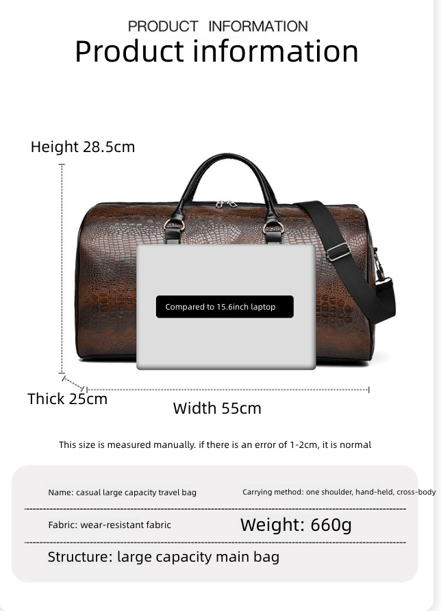 Travel Bags Gym Bag Crossbody Hand-Held Large Capacity Short Distance Business Trip Storage Luggage Bag Waterproof Sports High-End Fitness Bag