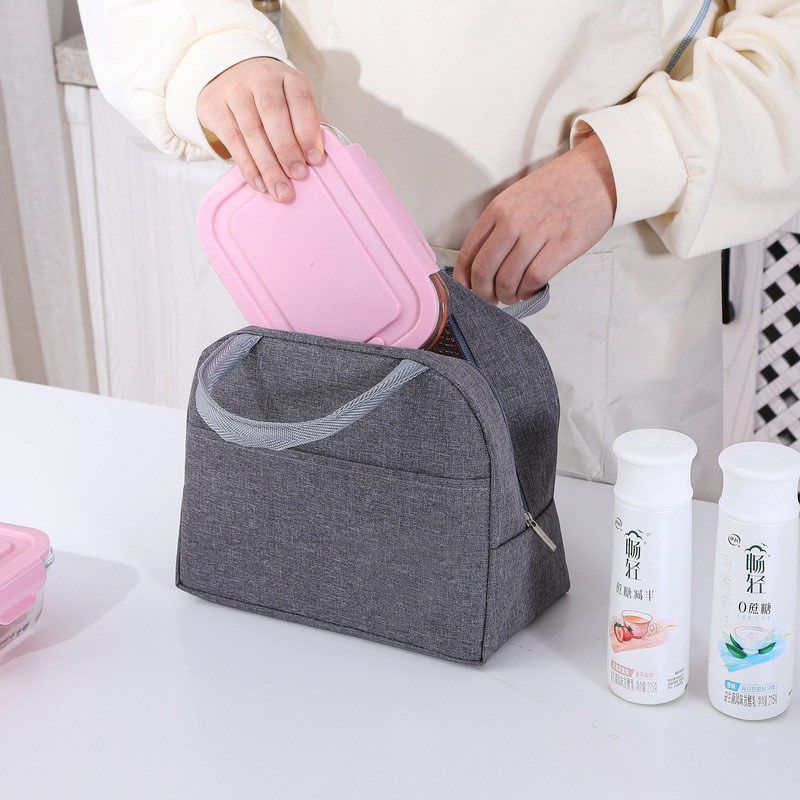 Handheld Oxford Fabric Lunch Bag Aluminum Foil Insulated Lunch Bag Bento Box Ice Preservation Thermal Cooler Bag Organizer Bags