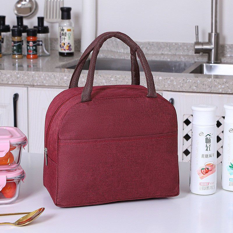 Handheld Oxford Fabric Lunch Bag Aluminum Foil Insulated Lunch Bag Bento Box Ice Preservation Thermal Cooler Bag Organizer Bags