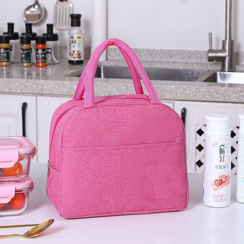 Handheld Oxford Fabric Lunch Bag Aluminum Foil Insulated Lunch Bag Bento Box Ice Preservation Thermal Cooler Bag Organizer Bags