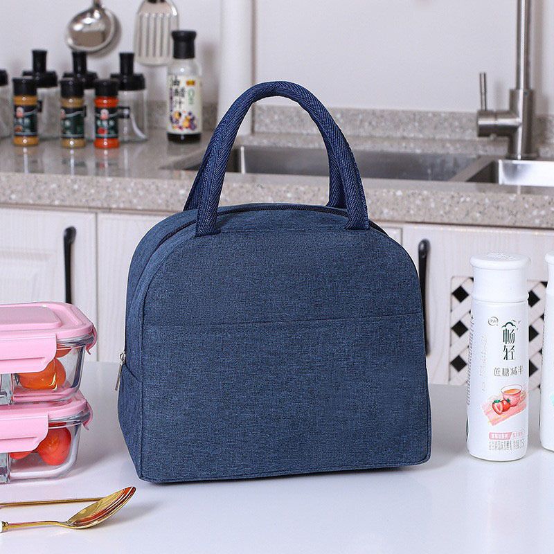 Handheld Oxford Fabric Lunch Bag Aluminum Foil Insulated Lunch Bag Bento Box Ice Preservation Thermal Cooler Bag Organizer Bags