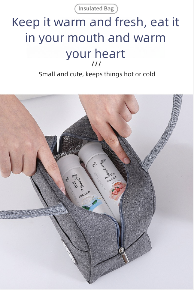 Handheld Oxford Fabric Lunch Bag Aluminum Foil Insulated Lunch Bag Bento Box Ice Preservation Thermal Cooler Bag Organizer Bags