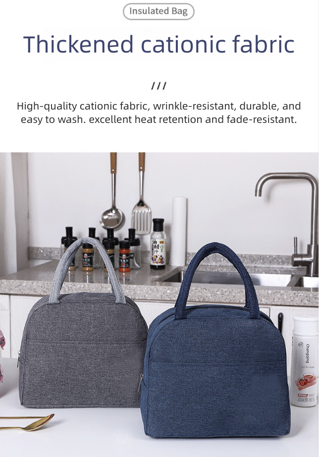 Handheld Oxford Fabric Lunch Bag Aluminum Foil Insulated Lunch Bag Bento Box Ice Preservation Thermal Cooler Bag Organizer Bags