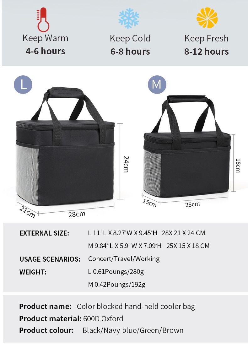 Handheld Large Insulated Bag Picnic Bag Large Ice Pack Aluminum Foil Thick Lunch Box Bag Lunch Bag Bento Bag Organizer Bags