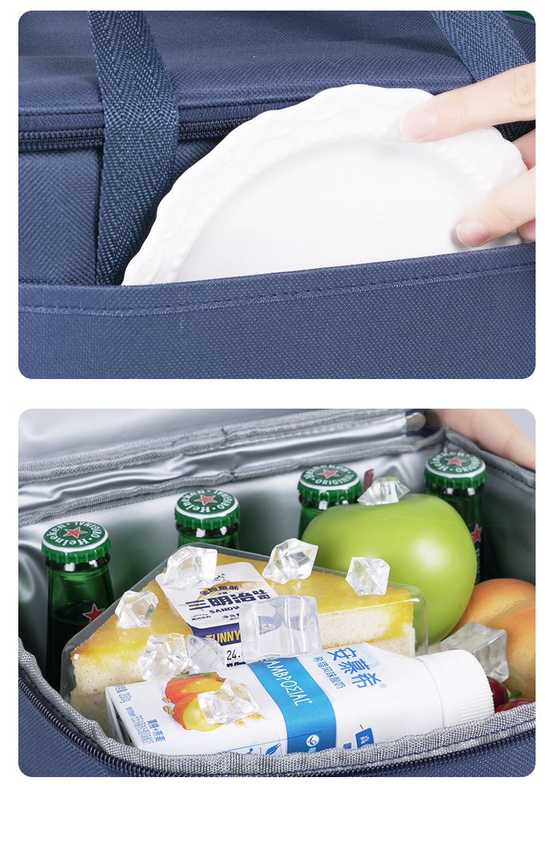 Handheld Large Insulated Bag Picnic Bag Large Ice Pack Aluminum Foil Thick Lunch Box Bag Lunch Bag Bento Bag Organizer Bags