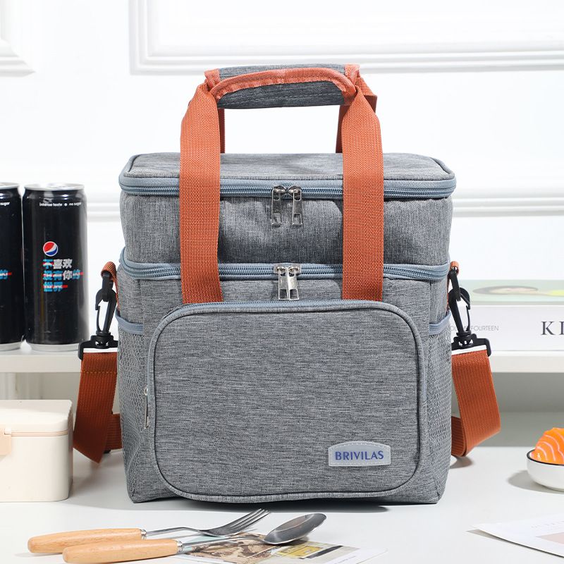 Handheld Thick Ice Bag Outdoor Picnic Bag Double Layered High Capacity Bento Bag Insulated Lunch Box Bag