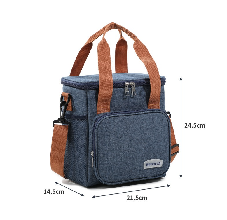 Handheld Thick Ice Bag Outdoor Picnic Bag Double Layered High Capacity Bento Bag Insulated Lunch Box Bag