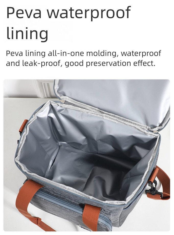 Handheld Thick Ice Bag Outdoor Picnic Bag Double Layered High Capacity Bento Bag Insulated Lunch Box Bag