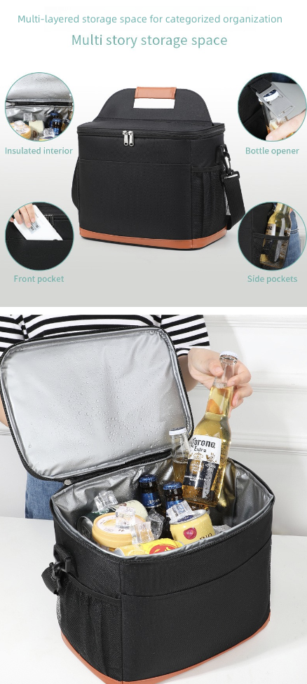 Outdoor Picnic Big Ice Pack Food Preservation Ice Protection Lunch Box Pack Bento Box Pack Work School Crossbody Hand-Held Carrying Lunch Bag