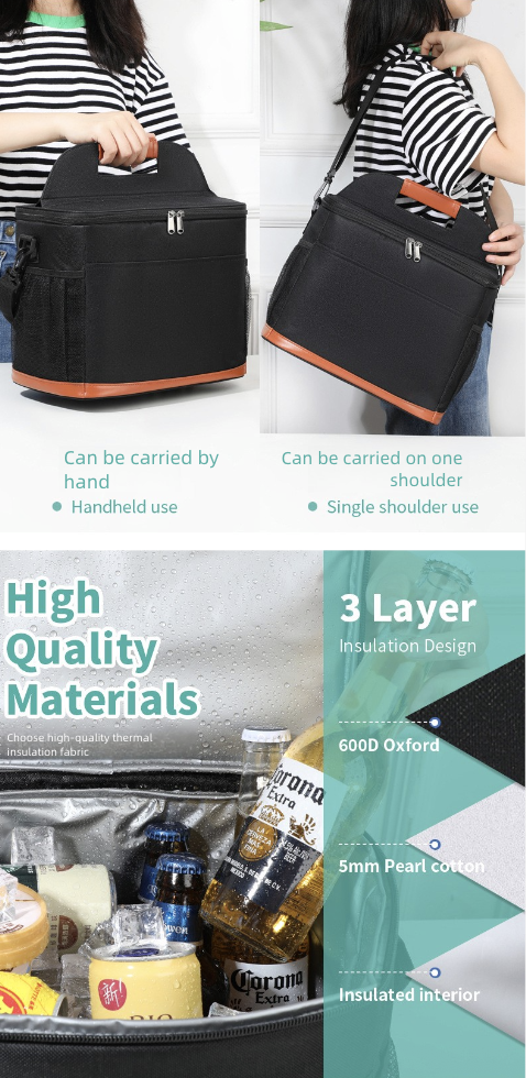 Outdoor Picnic Big Ice Pack Food Preservation Ice Protection Lunch Box Pack Bento Box Pack Work School Crossbody Hand-Held Carrying Lunch Bag