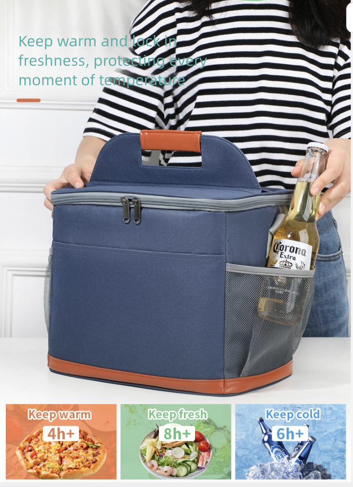 Outdoor Picnic Big Ice Pack Food Preservation Ice Protection Lunch Box Pack Bento Box Pack Work School Crossbody Hand-Held Carrying Lunch Bag