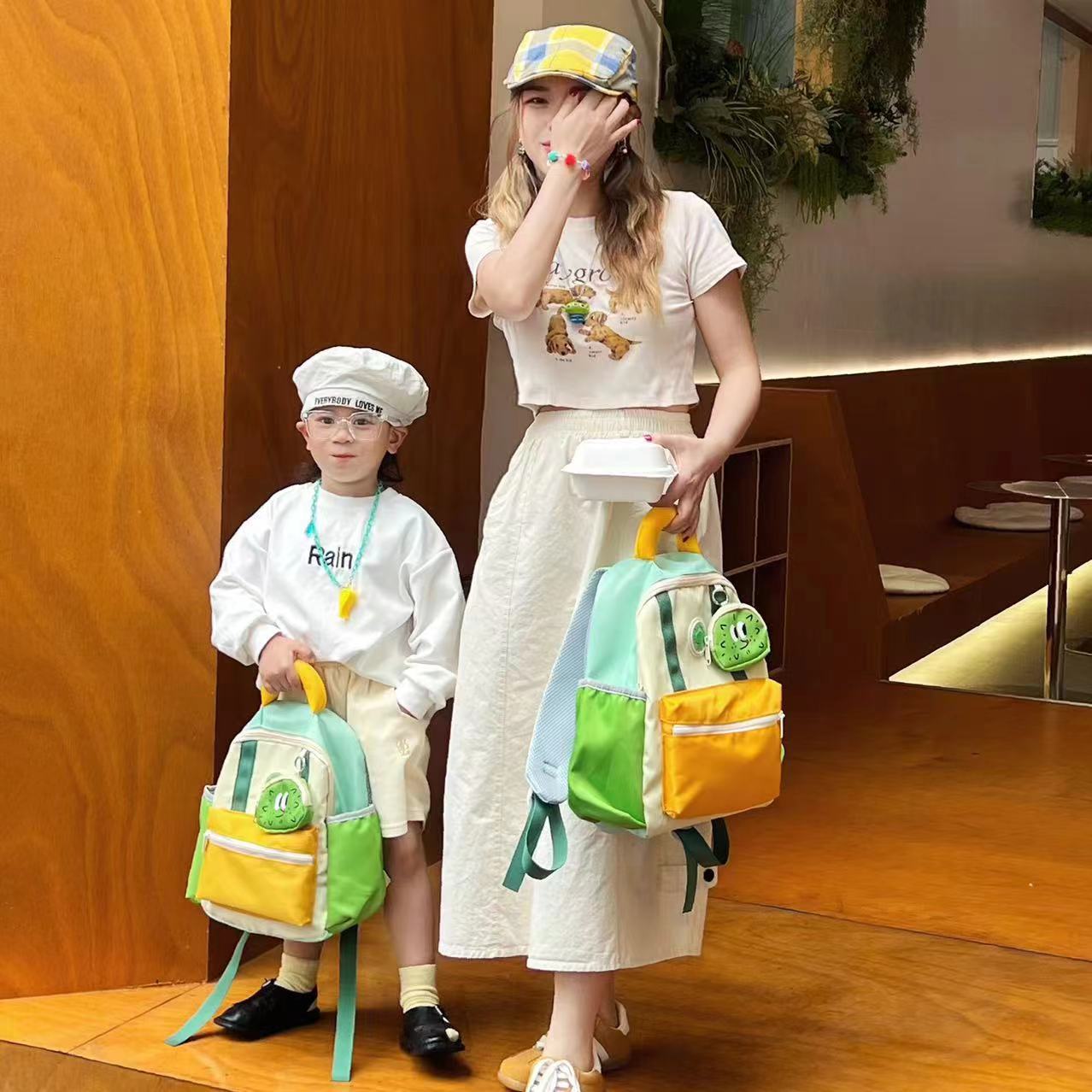 Backpack Bag Girl Trendy Kindergarten Backpack Fashionable Nylon Lightweight Children's Backpack Girls' Boys' Backpack