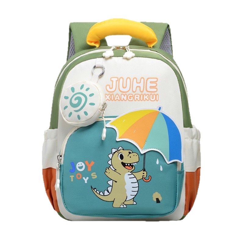 Backpack Bag Girl Backpack School Bag Dinosaur Anime Reducing Burden Cartoon Print Color Contrasting Children's Backpack Kindergarten Girl's Bags Backpacks